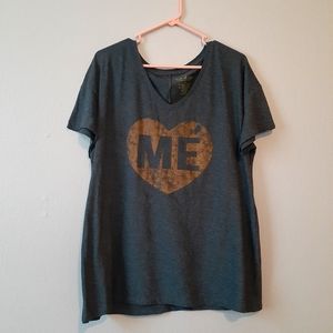 State Of Mine Love Me Oversized V Neck Tee